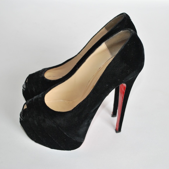 Christian Louboutin Black Drapesse Red Bottom - Picture 1 of 12